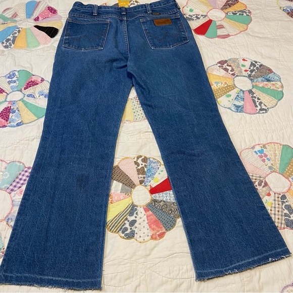 90s Wrangler jeans 935NAV raw hem 33x26.5 - Picture 4 of 12